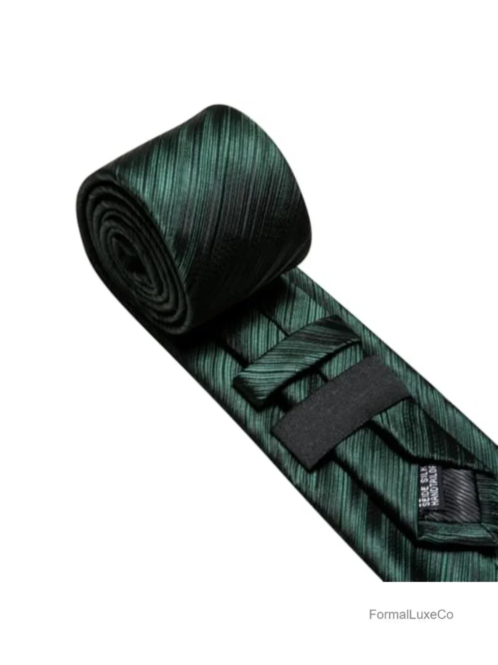 Men's Silk Tie Set with Handkerchief & Cufflinks, Striped, Wedding